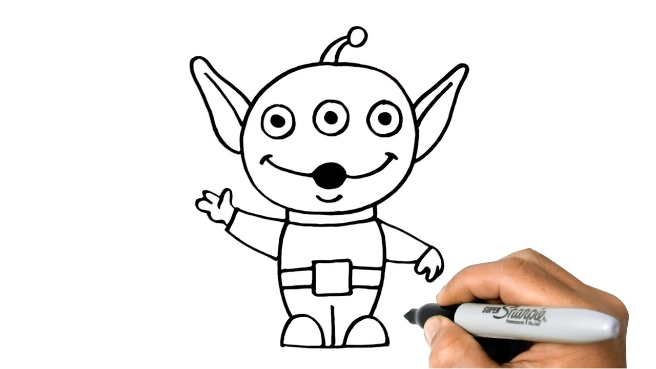 How to draw alien from toy story easy step by step drawing characters