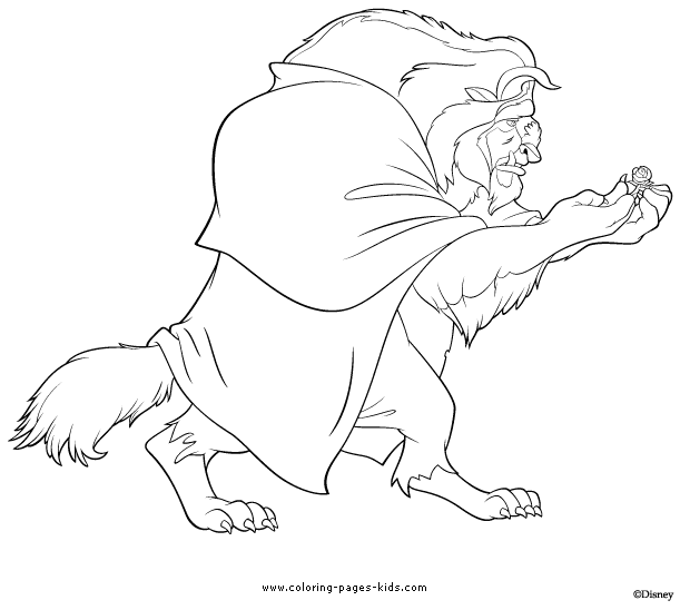 Beauty and the beast coloring pages
