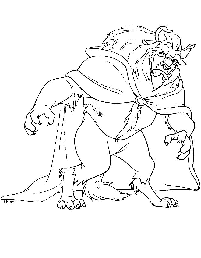Beauty and the beast coloring pages for kids