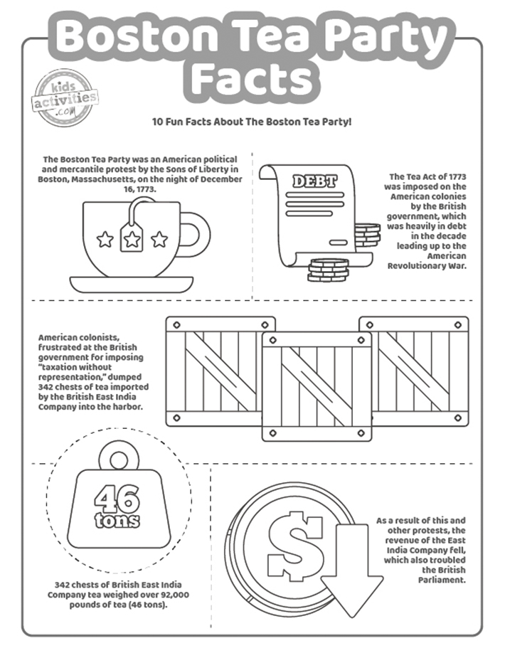 Boston tea party facts free printable kids activities blog