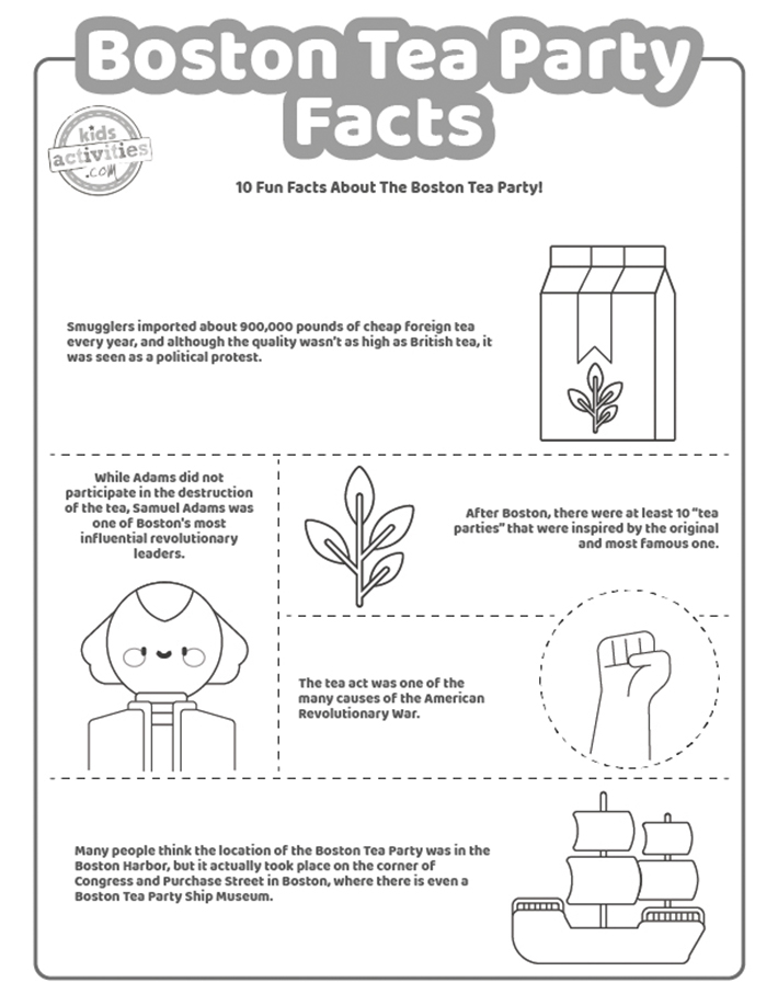 Boston tea party facts free printable kids activities blog