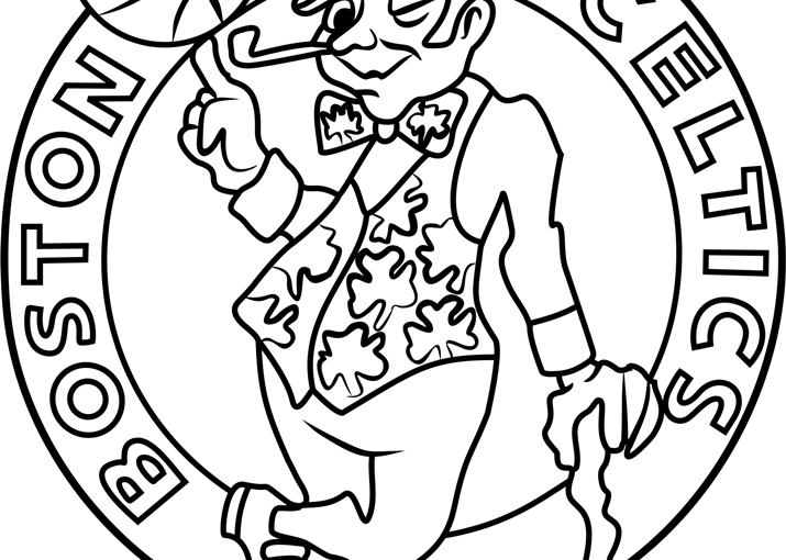 Boston celtics nba logo coloring page