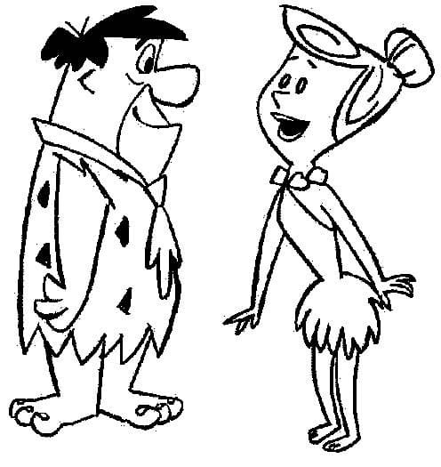 Fred and wilma coloring page