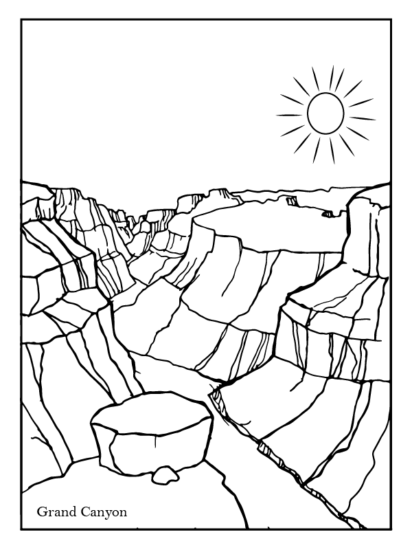 Grand canyon coloring page fãrbung seite