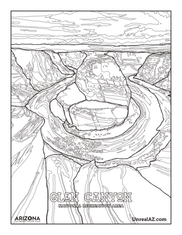 Glen canyon national recreation area coloring page free printable coloring pages