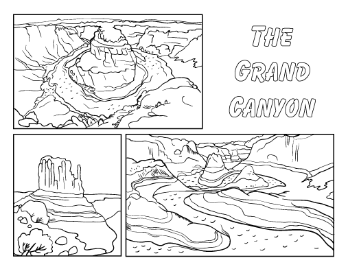 Free grand canyon coloring page