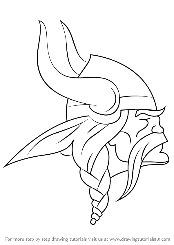 Learn how to draw minnesota vikings logo nfl step by step drawing tutorials viking logo minnesota vikings logo viking drawings