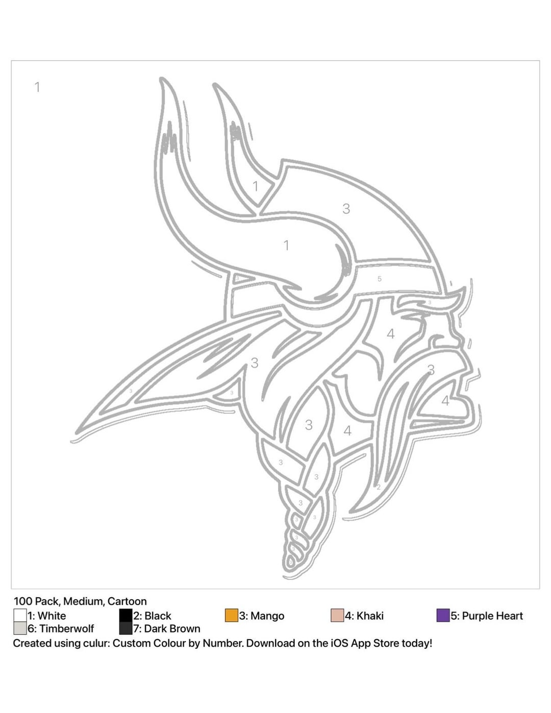 Printable color by number of the vikings logo great for the family r minnesotavikings