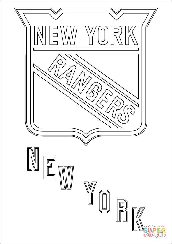 New york rangers logo coloring page free printable coloring pages