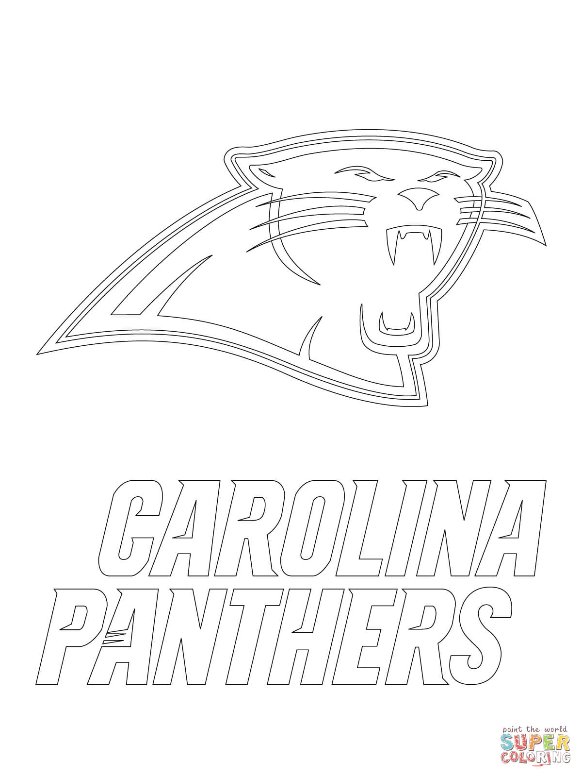 Carolina panthers logo coloring page free printable coloring pages