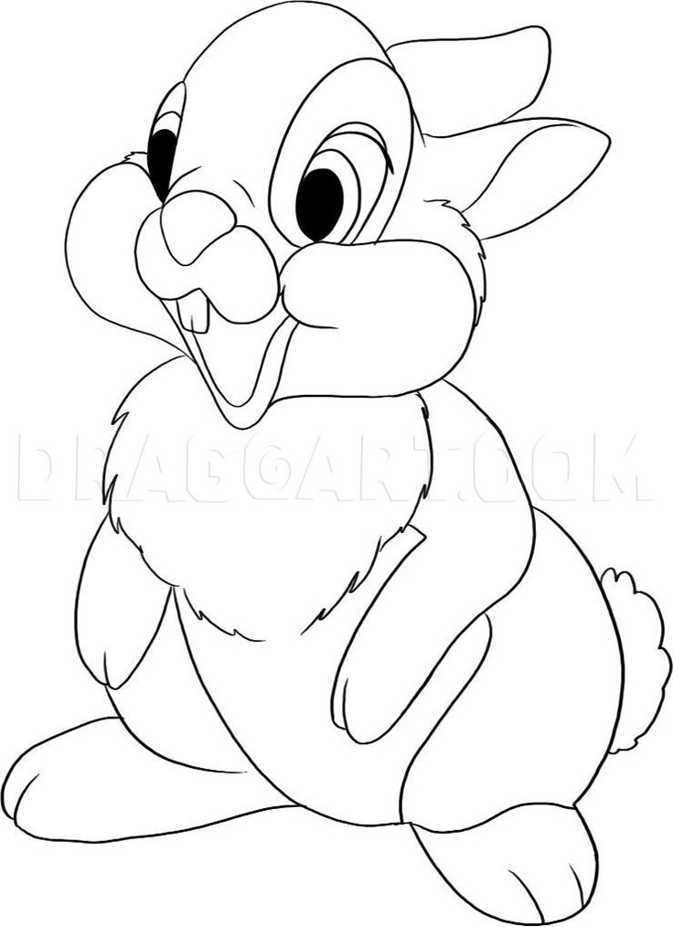 How to draw thumper from bambi step by step drawing guide by dawn drawing cartoon characters disney character drawings cartoon drawings