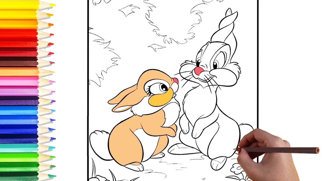 Thumper coloring pages how to color thumper miss bunny kids coloringforkids thumper