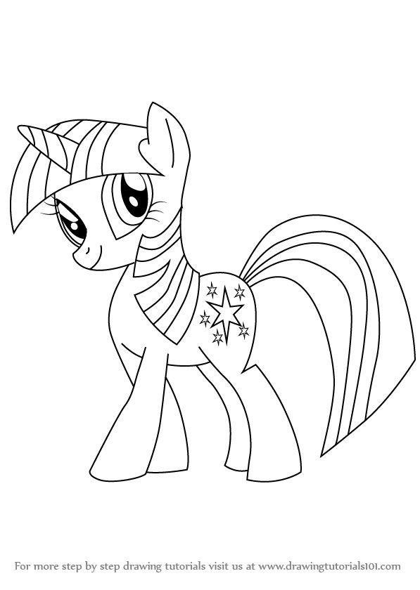 Learn how to draw twilight sparkle from my little pony friendship is magic my little pony friendship iâ loriage loriage mon petit poney lirne loriage