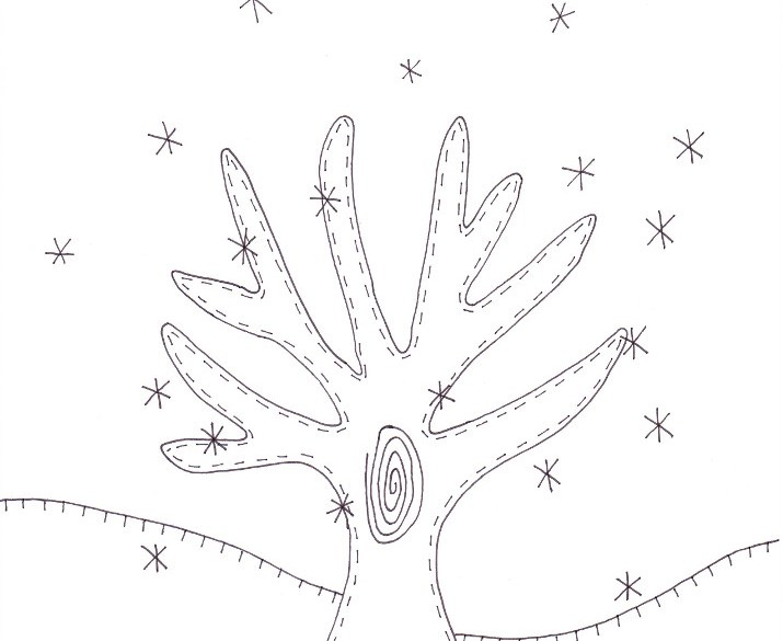 Winter tree coloring page â wee folk art