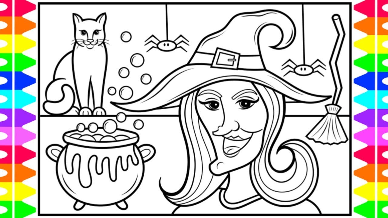 How to draw a halloween witch for kids ððð