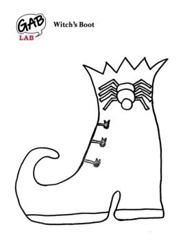 Halloween witch shoe coloring page by gab lab tpt