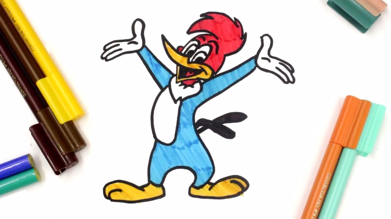 Colouring woody woodpecker colouring book pages for kids