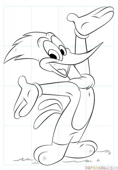 How to draw woody woodpecker step by step drawing tutorials