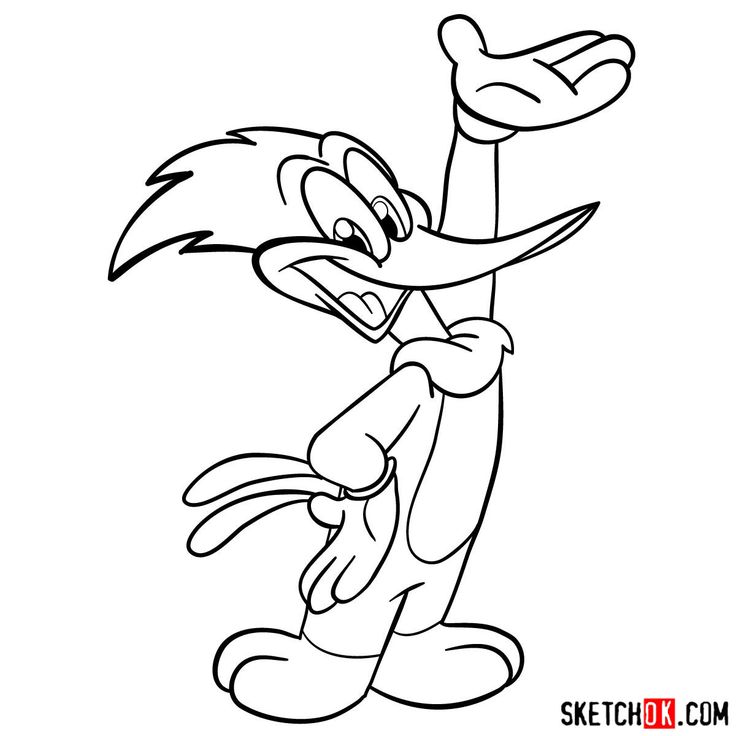 How to draw woody woodpecker