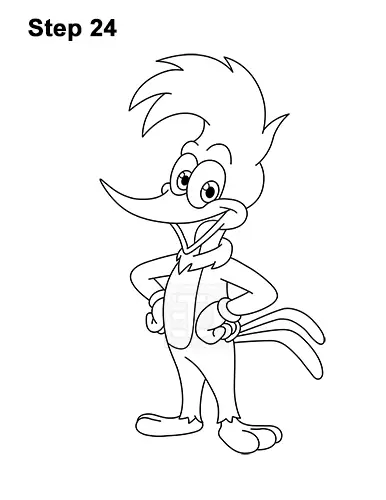 How to draw woody woodpecker video step