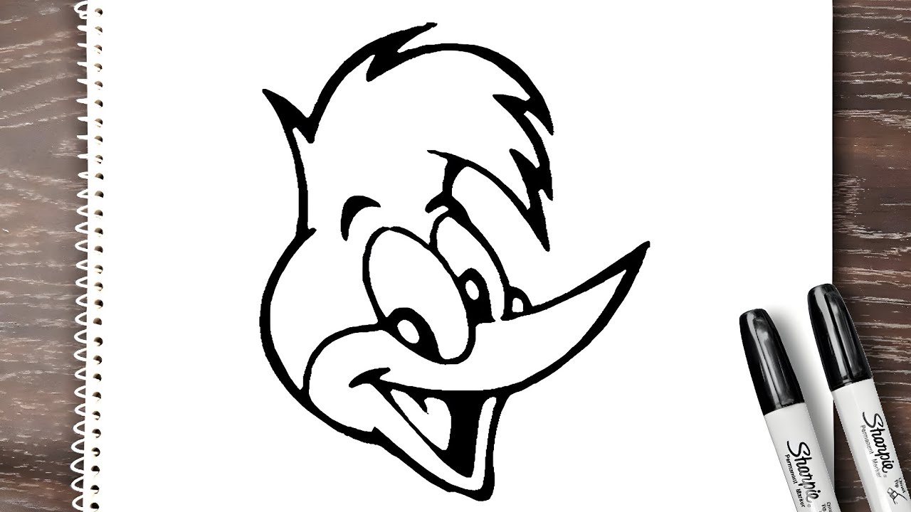 How to draw woody woodpecker step by step