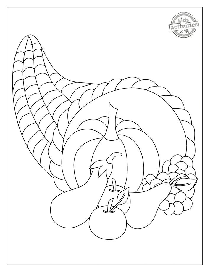 Free printable cornucopia coloring pages kids activities blog