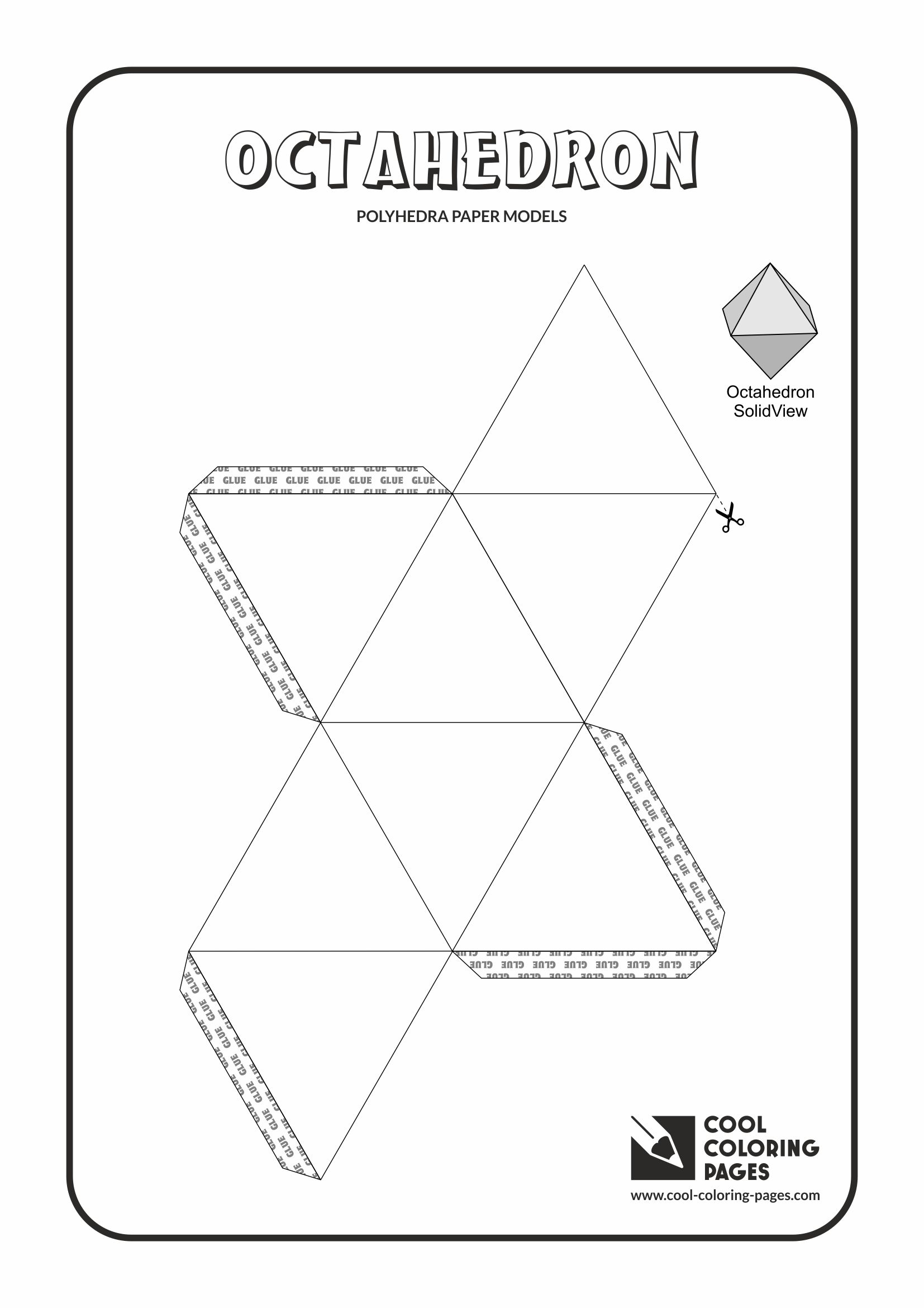 Cool coloring pages paper models of polyhedra