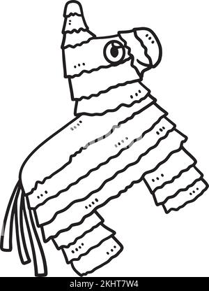 Pinata isolated coloring page for kids stock vector image art