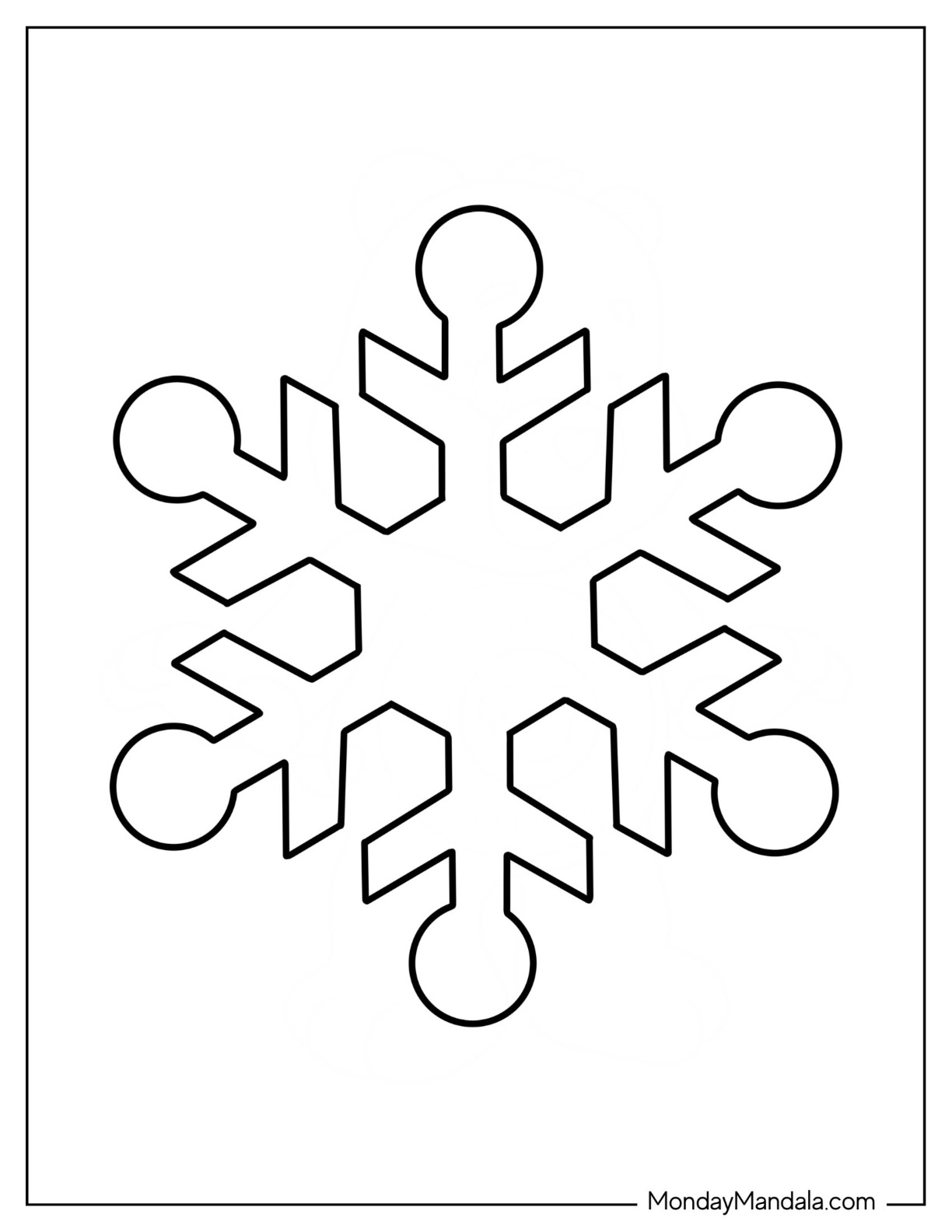 Snowflake coloring pages free pdf printables