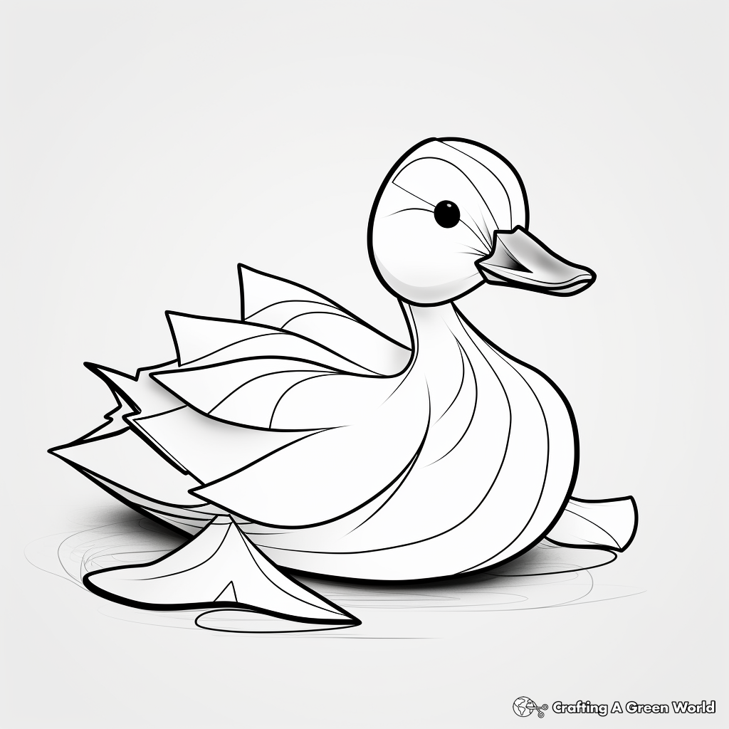 Paper duck coloring pages