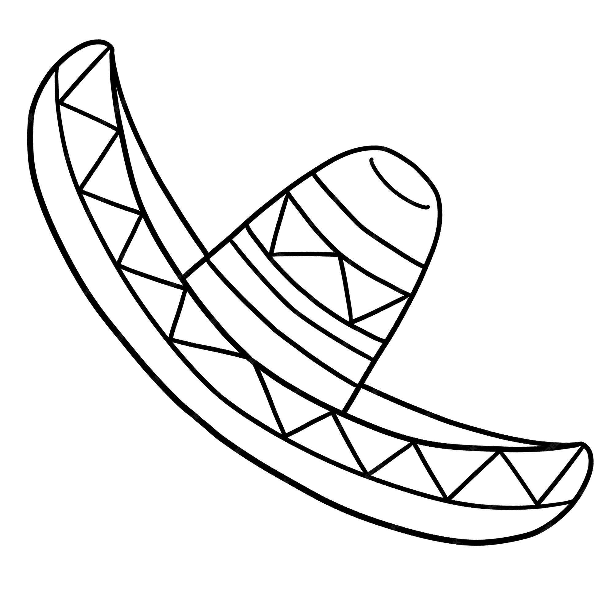 Premium vector cinco de mayo mexican hat isolated coloring page