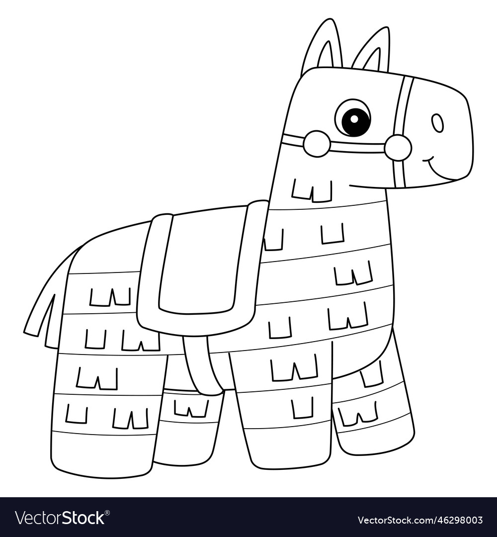 Pinata isolated coloring page for kids royalty free vector