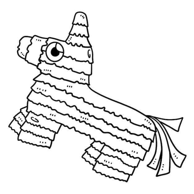 Premium vector cinco de mayo burro pinata isolated coloring page