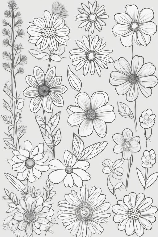 Floral pattern for coloring book