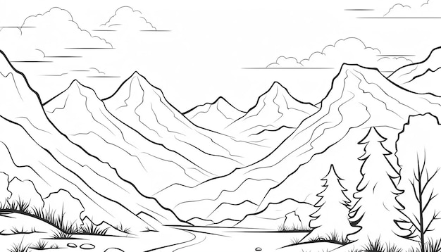 Page mountains coloring images
