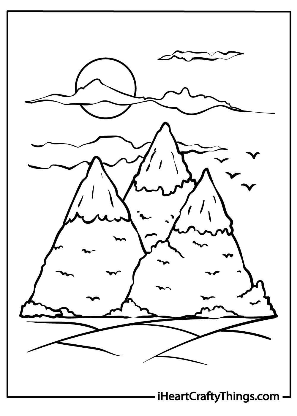 Mountains coloring pages free printables