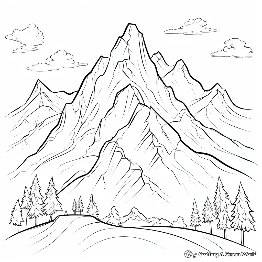 Mountain coloring pages