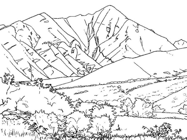 Mountains coloring pages
