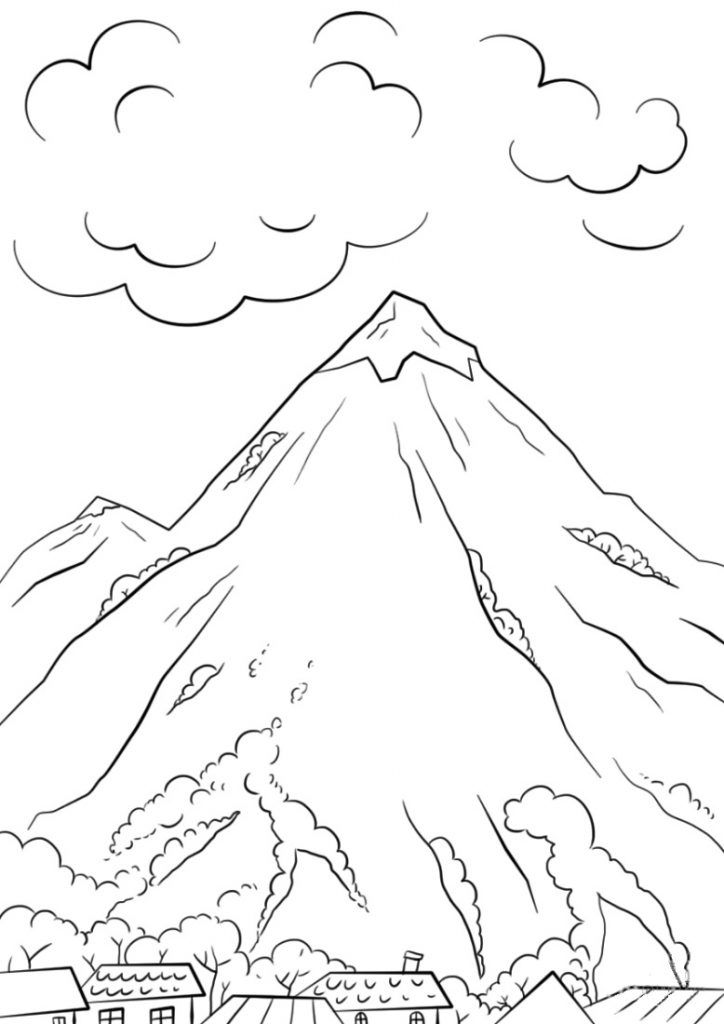 Mountains coloring pages