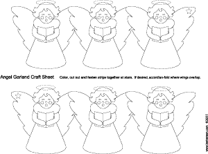 Angel garland paper craft pattern
