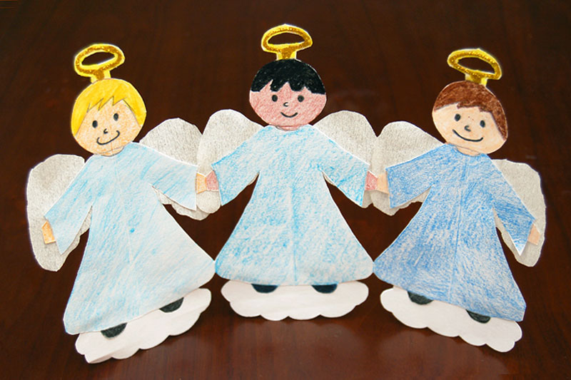 Paper angel chain kids crafts fun craft ideas