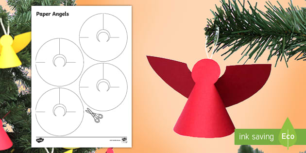 Christmas angel paper craft template crafts and activities