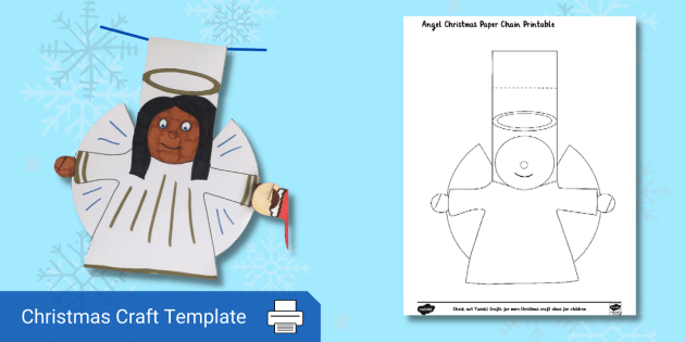 Angel christmas paper chain printable
