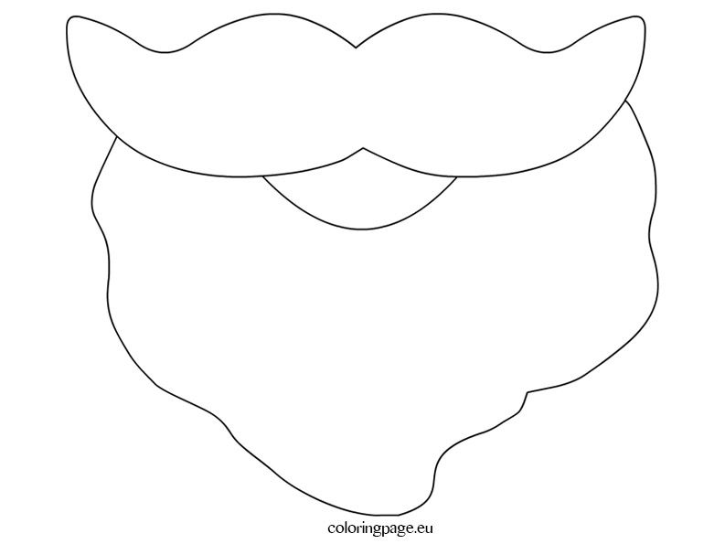 Santa beard template printable coloring page santa beard santa face beard template