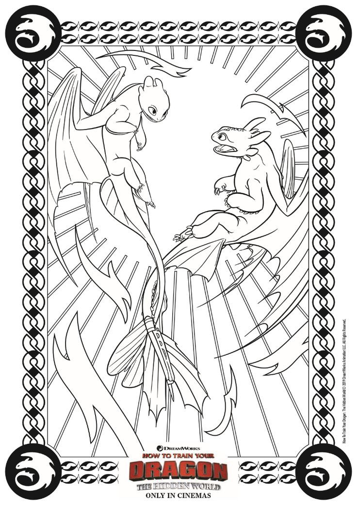 Free printable dragon coloring page from how to train your dragon the hidden world