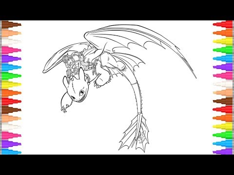 Dragon trainer coloring pages watch how to draw hiccup toothless how to train your dragon