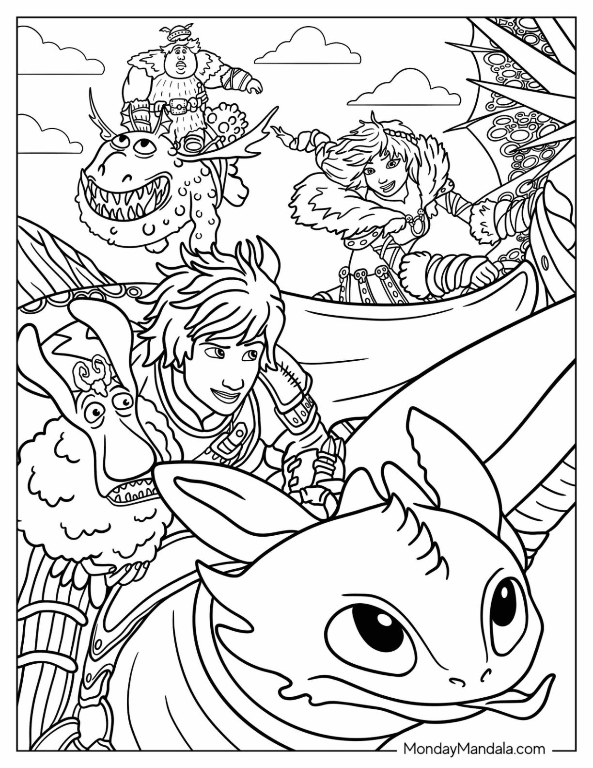 How to train your dragon coloring pages free pdfs