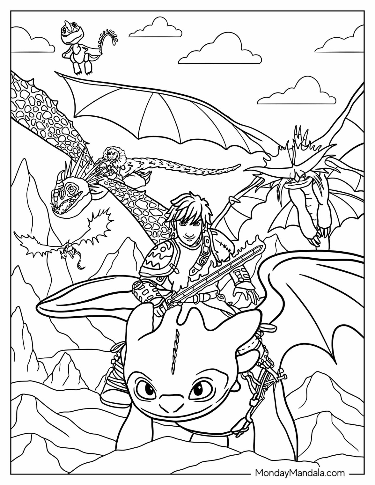How to train your dragon coloring pages free pdfs