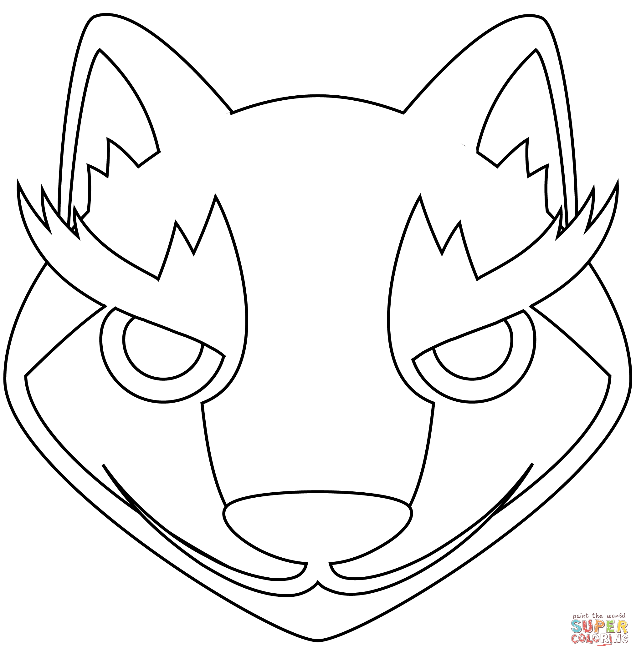 Wolf face coloring page free printable coloring pages