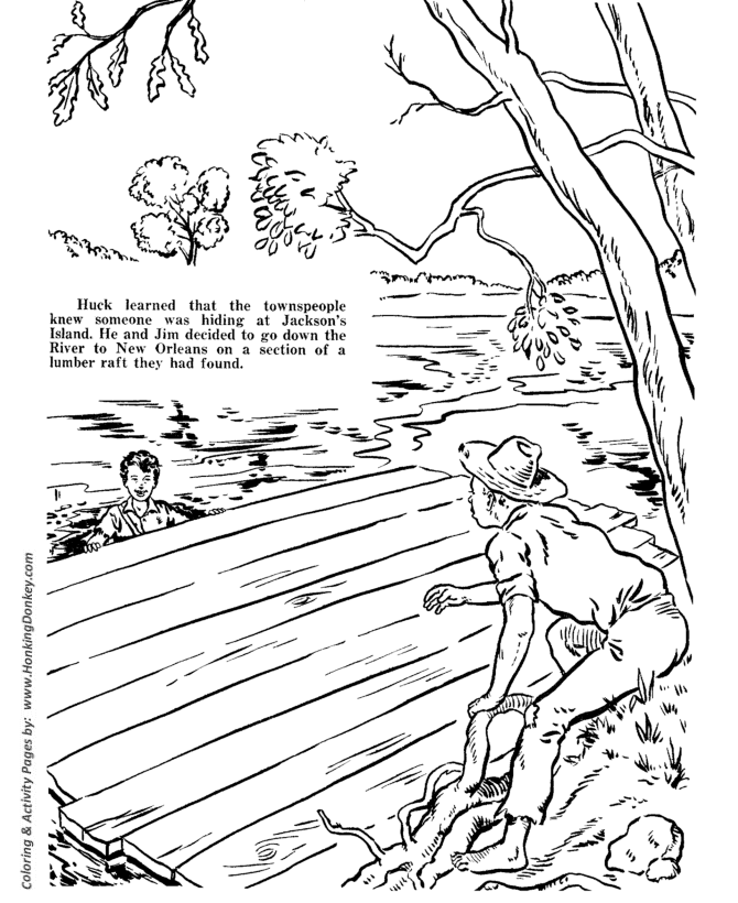 Huckleberry finn coloring pages page